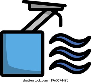 Icon Of Diving Stand. Editable Bold Outline With Color Fill Design. Vector Illustration.