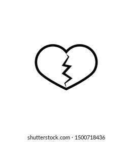 Broken Heart Iconbroken Heart Isolated On Stock Vector (royalty Free 