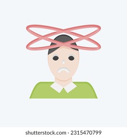 Icon Dizziness. related to Body Ache symbol. flat style. simple design editable. simple illustration