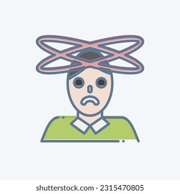 Icon Dizziness. related to Body Ache symbol. doodle style. simple design editable. simple illustration