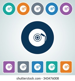 Icon of Dj in Multi Color Circle & Square Shape. Eps-10.