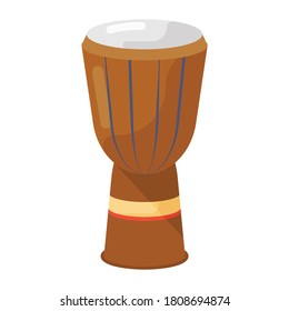 Symbol des Djembe, flacher Vektorstil des Musikinstruments 