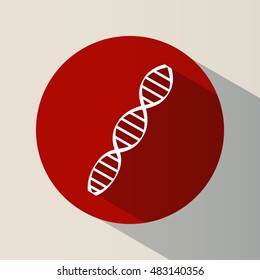 Icon. DNA code. Heredity. The science. Genetics. Bright. Flat design.