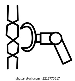 Icon, dna, motor médico especializado, máquina, nanotecnología, moderno, alta tecnología, red en línea, dispositivo, chip de computadora.  ilustración vectorial
