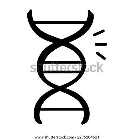 An icon of DNA strand in hand drawn graphic design 