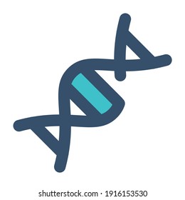 icono dna con estilo de línea rellena y color azul