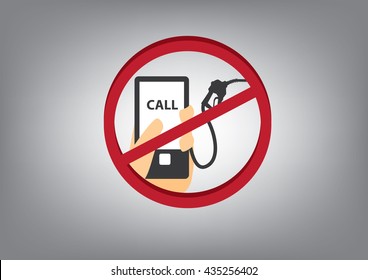 icon do not call with gas station concept
