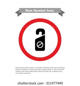 Icon of Do not disturb label with prohibition sign