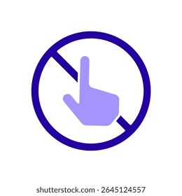 Icon a do not touch, isolated against a clean background.