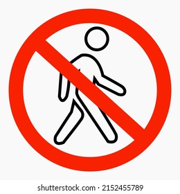 Icon Do Not Walk Movement Prohibition Stock Vector (Royalty Free ...