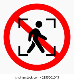 Icon do not walk. Movement Prohibition. Pedestrian to stand. Do not cross. Not to run. Walk carefully. Vector icon.