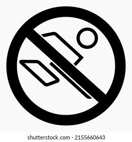 Icon do not walk. Movement Prohibition. Pedestrian to stand. Do not cross. Not to run. Walk carefully. Vector icon.