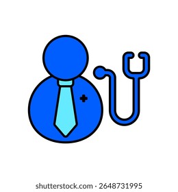 Icon a doctor, isolated against a clean background.