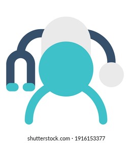 icon doctor using flat style and blue color dominate