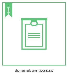 Icon of document on clipboard