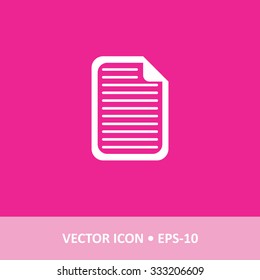 Icon of Document on Magenta Color Background. Eps-10.