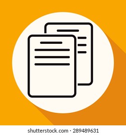 Icon Document on white circle with a long shadow