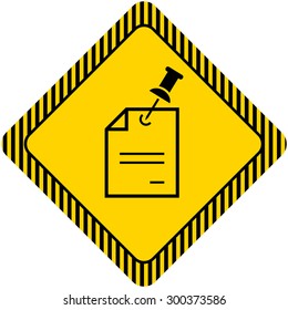 Icon of document with pushpin