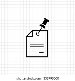 Icon of document with pushpin