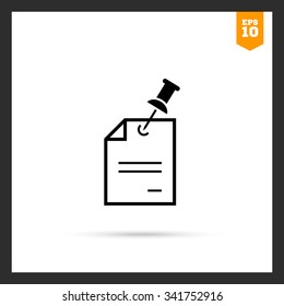 Icon of document with pushpin