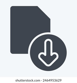 Icon Document. related to Button Download symbol. glyph style. simple design illustration