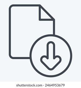 Icono Documento. relacionado con el símbolo de Descarga de Botón. estilo de línea. ilustración de diseño simple