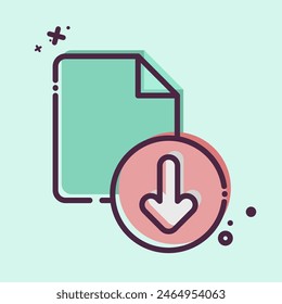 Icon Document. related to Button Download symbol. MBE style. simple design illustration