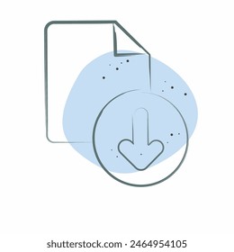 Icon Document. related to Button Download symbol. Color Spot Style. simple design illustration
