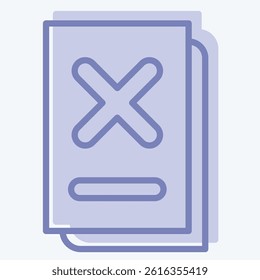 Icon Document. related to Exclamation symbol. two tone style. design editable