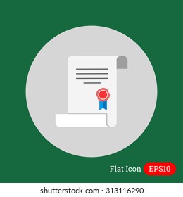 Icon of document with seal and ribbon