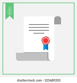Icon of document with seal and ribbon