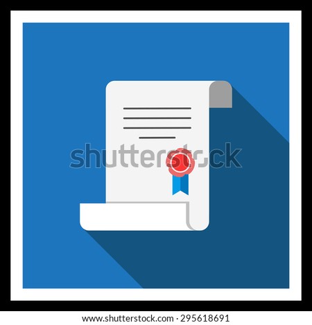 Icon of document with seal and ribbon