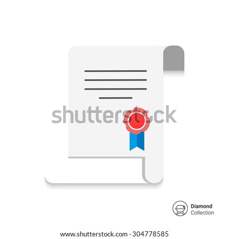 Icon of document with seal and ribbon