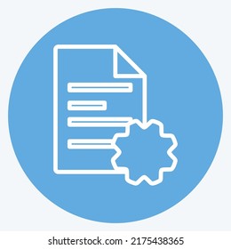 Icon Document Settings. suitable for Programming symbol. blue eyes style. simple design editable. design template vector. simple symbol illustration