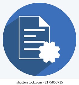 Icon Document Settings. suitable for Programming symbol. long shadow style. simple design editable. design template vector. simple symbol illustration