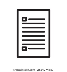 Symbol eines Dokuments mit Textzeilen und Aufzählungspunkten.