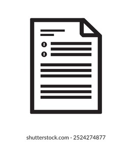 Icon of a document with text lines and bullet points.