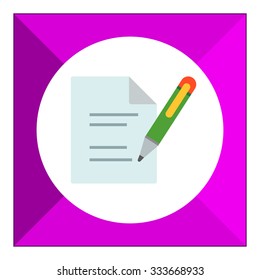 Icon of document and writing pen