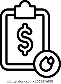 Symbol für Dokumente oder Daten zu Kosten und Gewinnen in der Energiebranche, um statistische Daten über Kraftstoffpreise oder Energiekosten in visueller Form anzuzeigen.