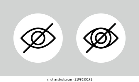 The icon does not shine through (crossed out eye). Pictogram for web or marketplace, clothing category. Isolated vector illustration on a white background.