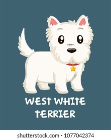 Icon of a dog of breed West White Terrier. Text: West White Terrier.