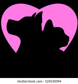 Icon Dog And Cat Heart
