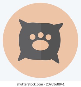 Icon Dog Cushion - Flat Style - Simple illustration,Editable stroke,Design template vector, Good for prints, posters, advertisements, announcements, info graphics, etc.