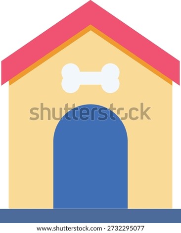 Icon of a dog house, vector format, costs 1 credit, USD $1.