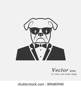 icon a dog muzzle in a suit