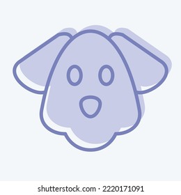 Icon Dog. related to Animal Head symbol. two tone style. simple design editable. simple illustration. cute. education