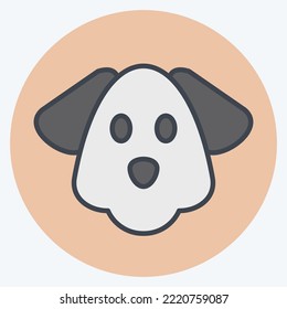 Icon Dog. related to Animal Head symbol. color mate style. simple design editable. simple illustration. cute. education