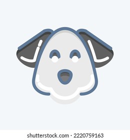 Icon Dog. related to Animal Head symbol. doodle style. simple design editable. simple illustration. cute. education