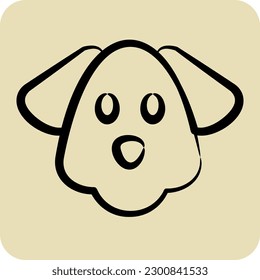 Icon Dog. related to Animal Head symbol. hand drawn style. simple design editable. simple illustration. cute. education