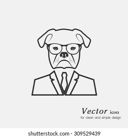icon a dog  in a suit